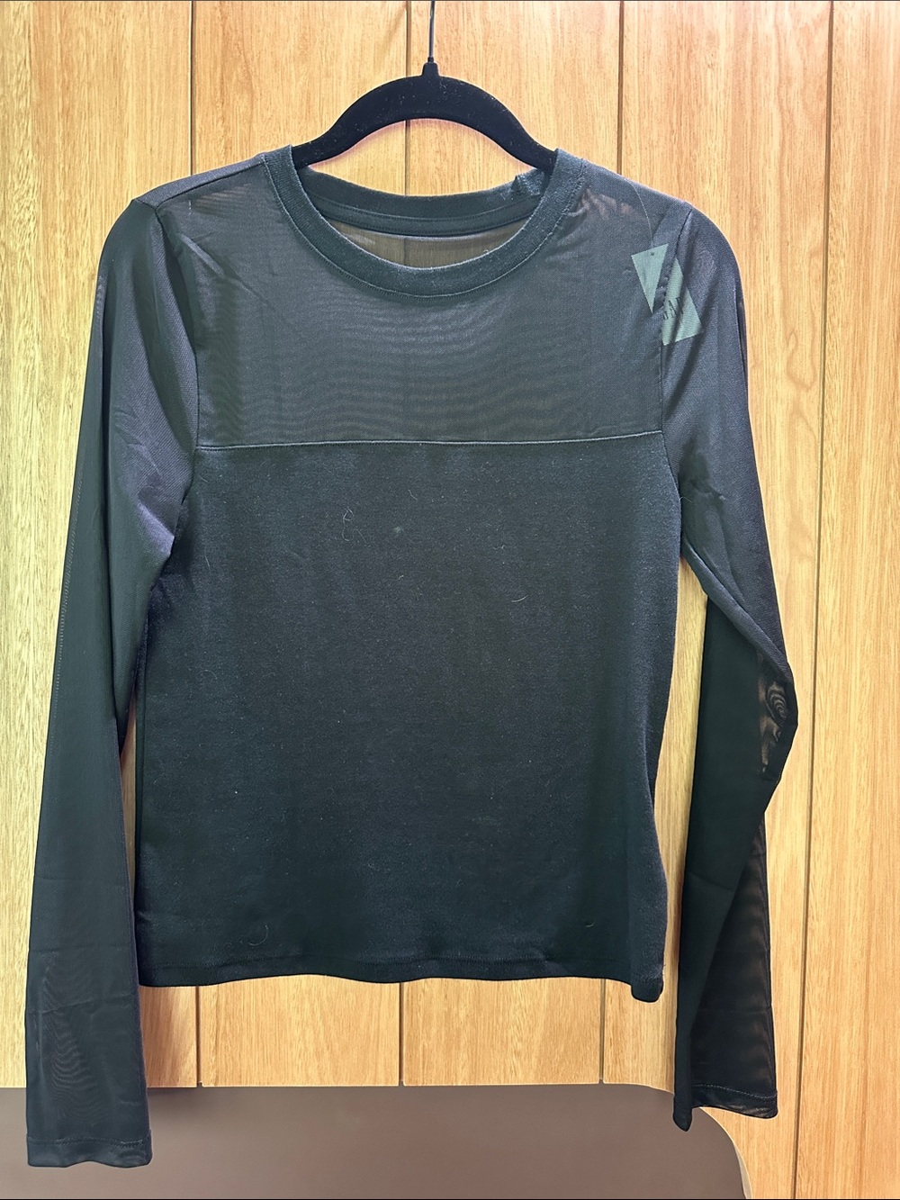 GAP Sheer Top Long Sleeve Top - Black